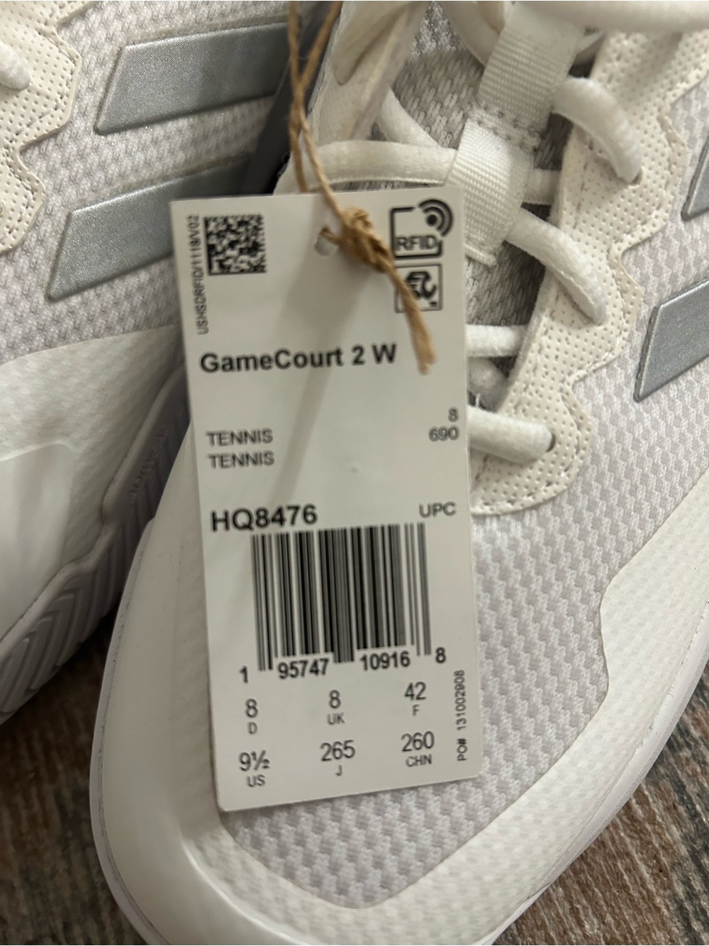 adidas Women's White Sneakers with Gray Stripes - Picture 4 of 6